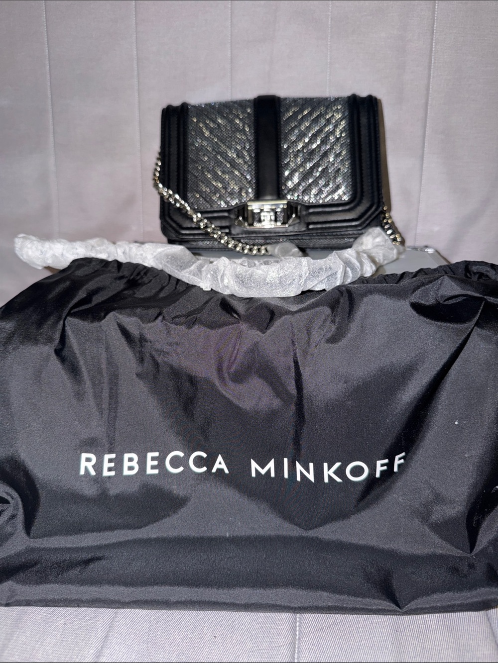 Rebecca Minkoff Black Quilted Chain Crossbody Bag